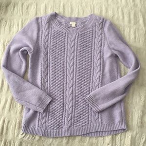 J Crew Lavendar Cableknit Sweater